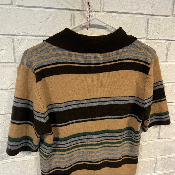 Vintage 70s Alfie California Brown Faux Leather Shacket and Sweater Set Mens L - Picture 13 of 14